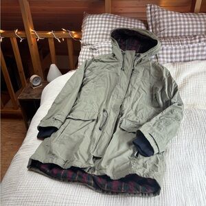 Pendleton Women’s Quilt Lined Olive Hooded Parka Coat